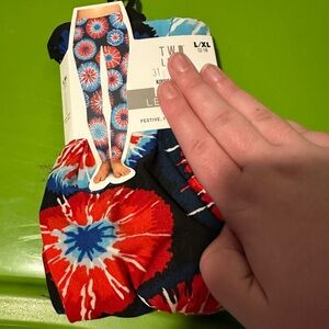 NWT July 4th Red, White, and Blue Tie-Dye Leggings
